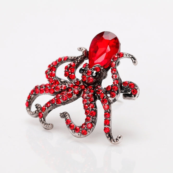 Womens Cute Octopus Brooch Pin Shiny Rhinestone Party Jewelry Scarf Gift Image 6