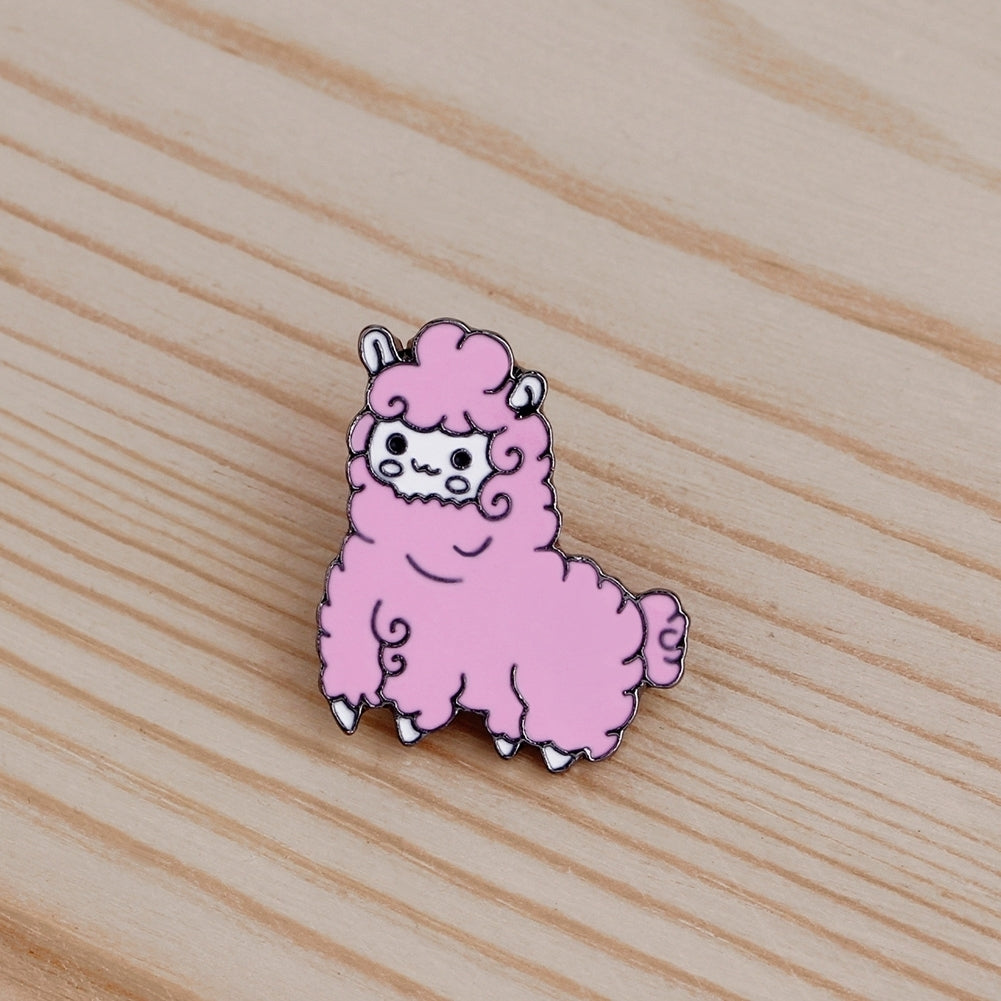 Lovely Cartoon Sheep Alpaca Alloy Brooch Pin Women Girls Clothes Ornament Gift Image 8