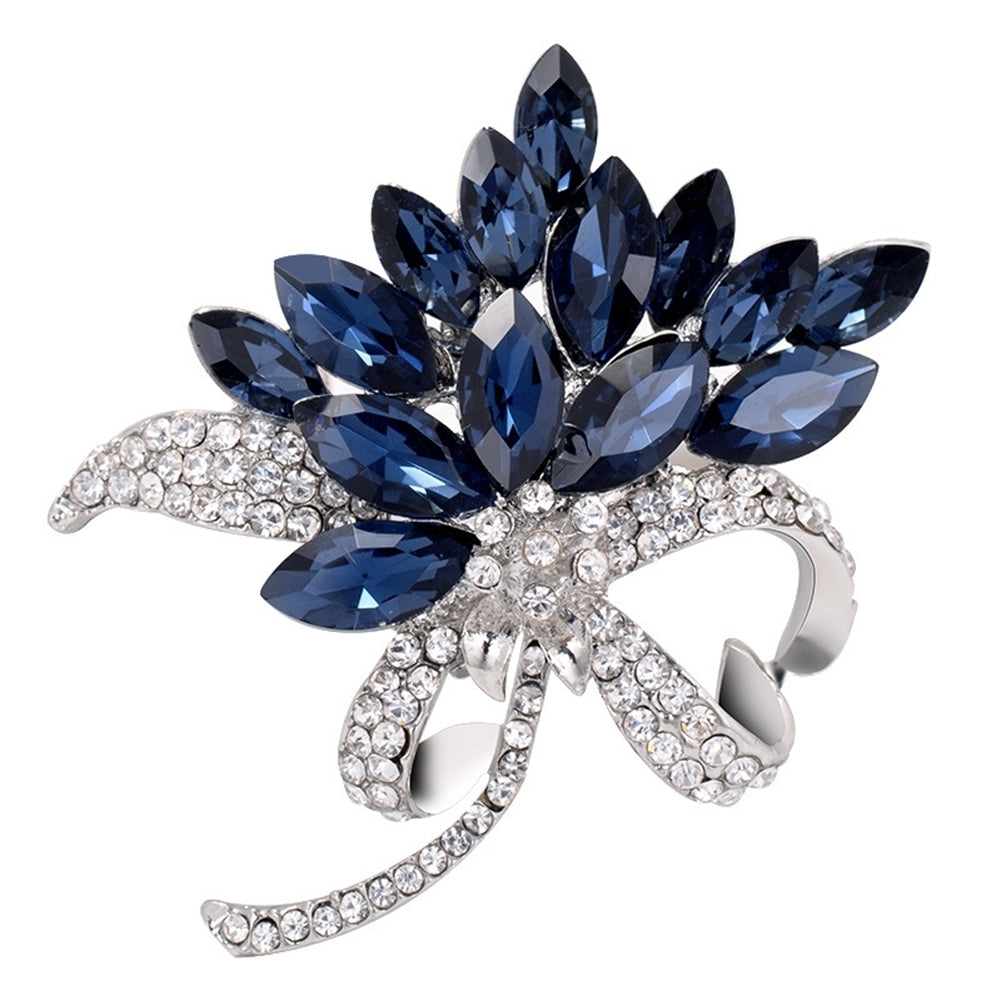 Elegant Marquise Cut Shiny Rhinestone Flower Bouquet Style Women Brooch Pin Gift Image 12