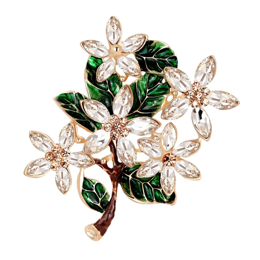 Lady Retro Multicolor Flower Enamel Rhinestone Brooch Pin Evening Party Jewelry Image 1