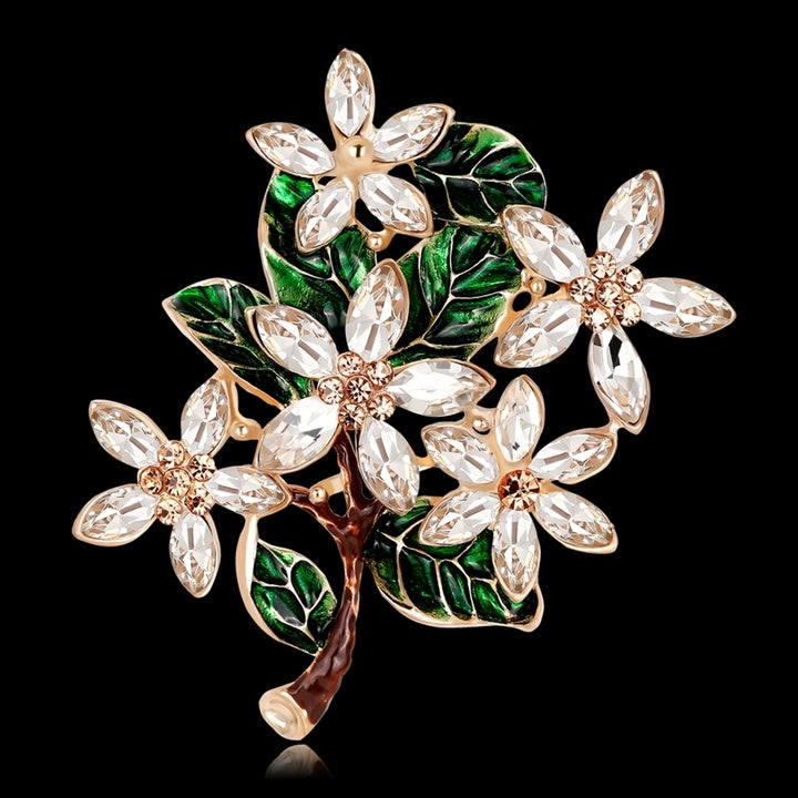 Lady Retro Multicolor Flower Enamel Rhinestone Brooch Pin Evening Party Jewelry Image 2