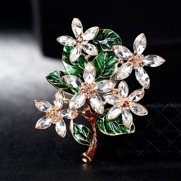 Lady Retro Multicolor Flower Enamel Rhinestone Brooch Pin Evening Party Jewelry Image 3