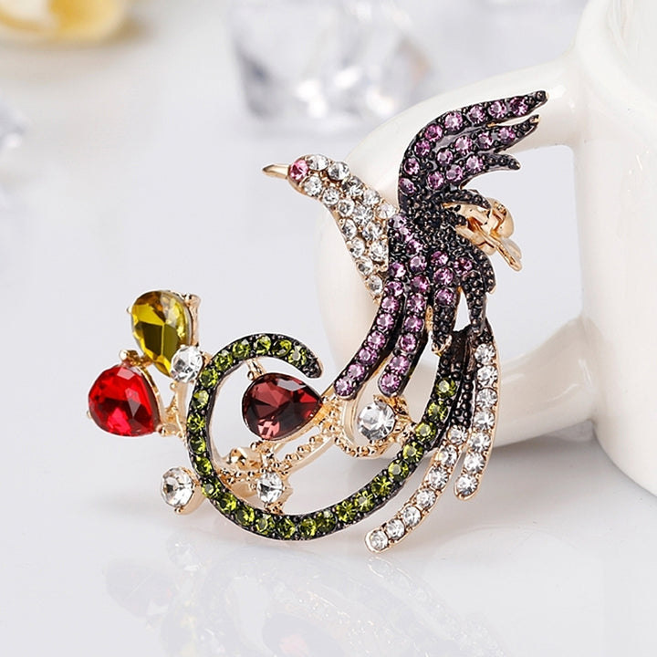 Elegant Phoenix Multi-Color Rhinestone Bouquet Scarf Bag Decor Jewelry Brooch Pin Image 4