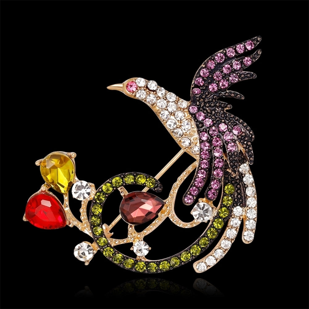 Elegant Phoenix Multi-Color Rhinestone Bouquet Scarf Bag Decor Jewelry Brooch Pin Image 8