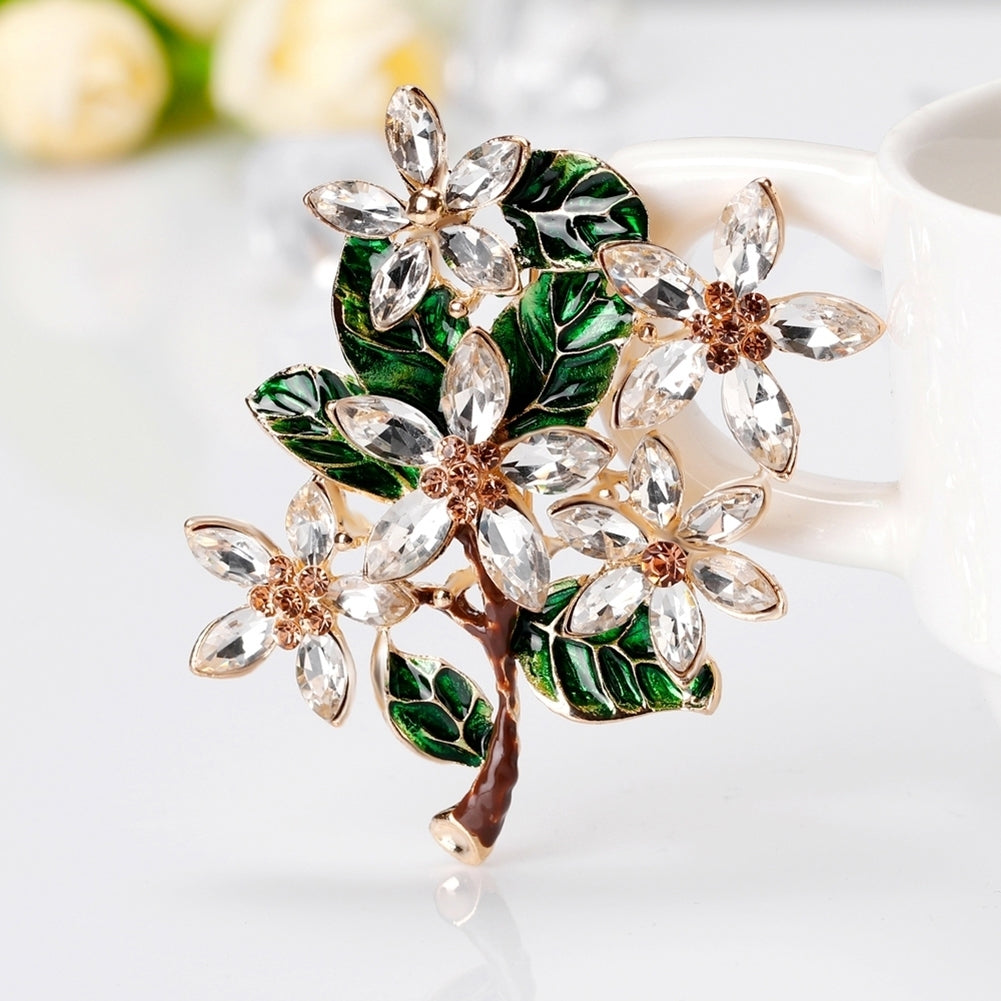 Lady Retro Multicolor Flower Enamel Rhinestone Brooch Pin Evening Party Jewelry Image 7