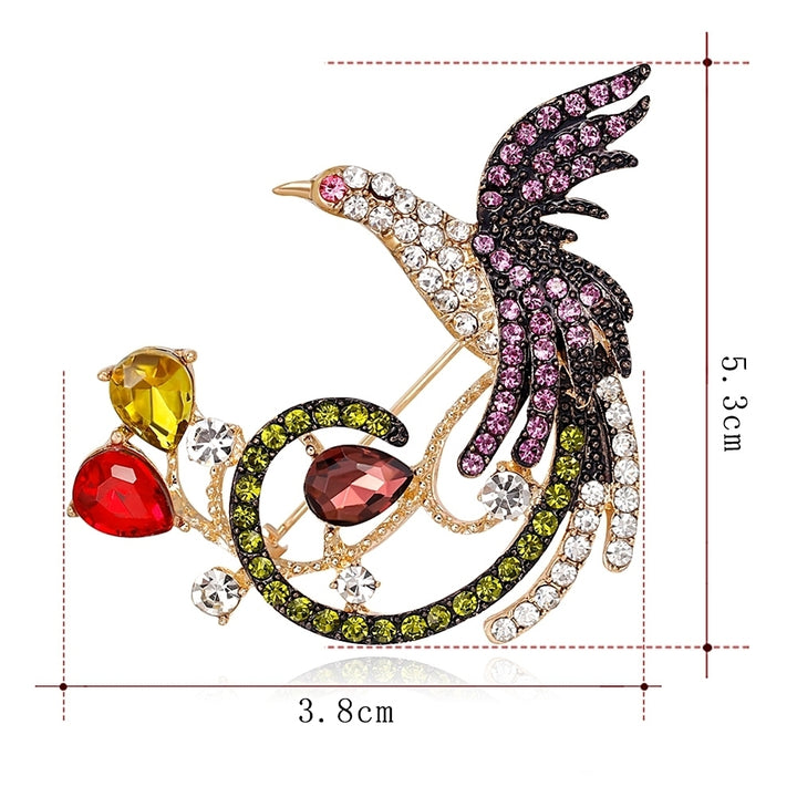 Elegant Phoenix Multi-Color Rhinestone Bouquet Scarf Bag Decor Jewelry Brooch Pin Image 11