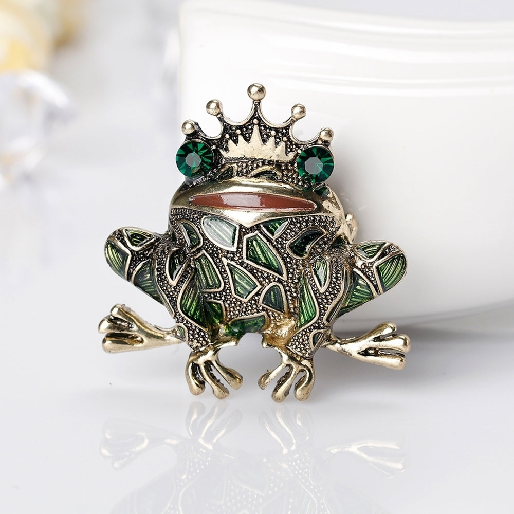 Frog Style Brooch Pin Shiny Rhinestone Enamel Fashion Dress Hat Accessory Gift Image 2