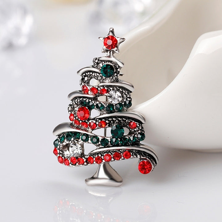 Multicolor Rhinestone Christmas Tree Brooch Pin Womens Breastpin Jewelry Gift Image 11