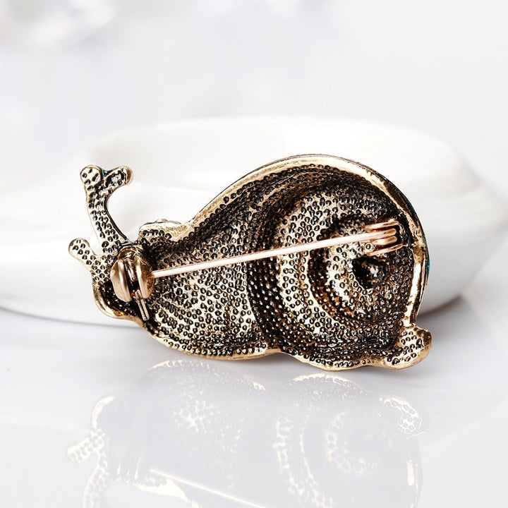 Lady Multicolor Fashion Cartoon Snail Shiny Rhinestone Enamel Brooch Pin Jewelry Image 6