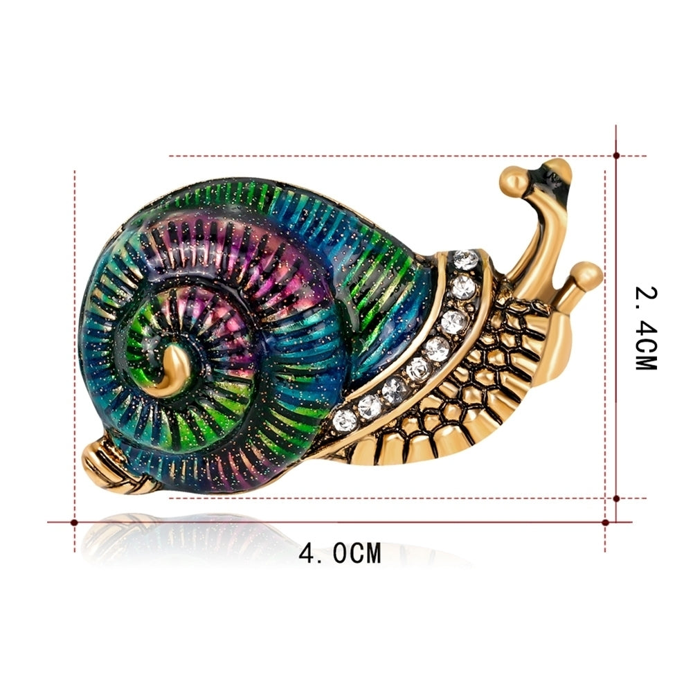 Lady Multicolor Fashion Cartoon Snail Shiny Rhinestone Enamel Brooch Pin Jewelry Image 7