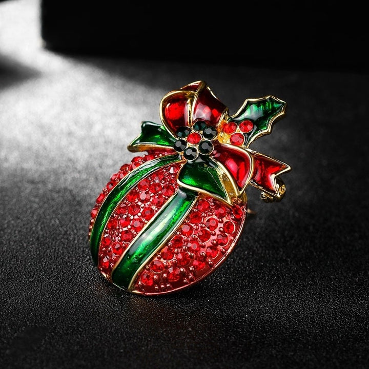 Xmas Gift Christmas Ball Leaf Breastpin Scarf Dress Brooch Pin for Women Girl Image 3