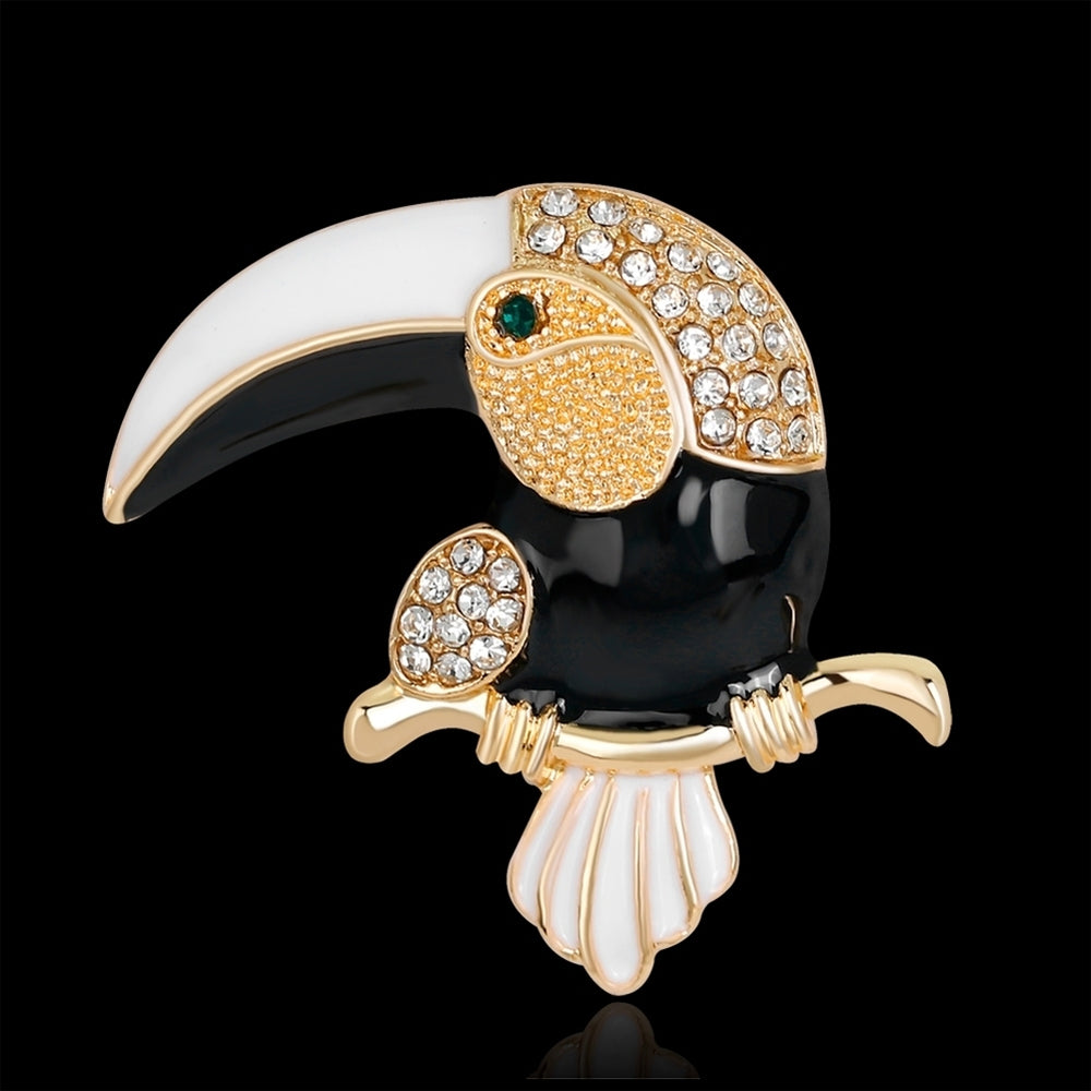 Elegant Colorful Cartoon Parrot Shiny Rhinestone Animal Women Gift Brooch Pin Image 2