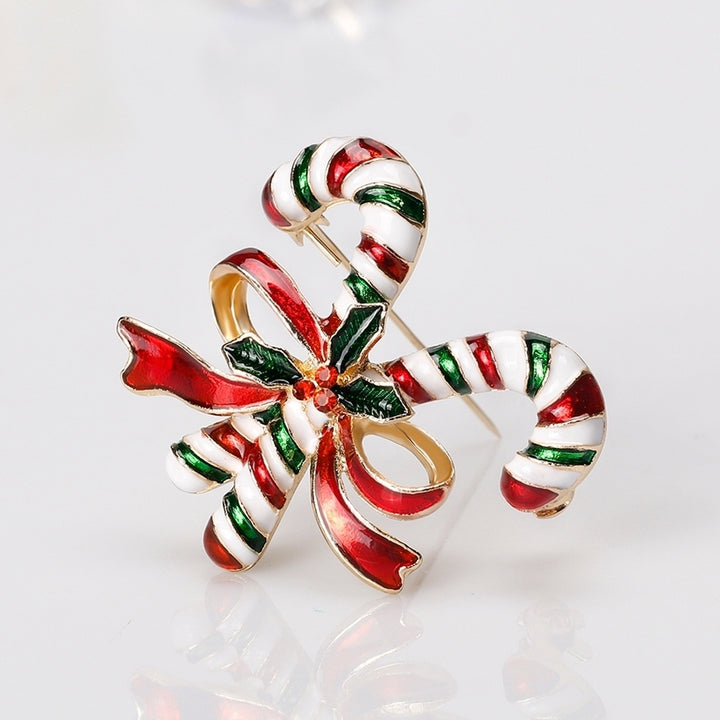 Christmas Gift Double Cane Bowknot Brooch Pin Women Breastpin Scarf Accessory Image 9