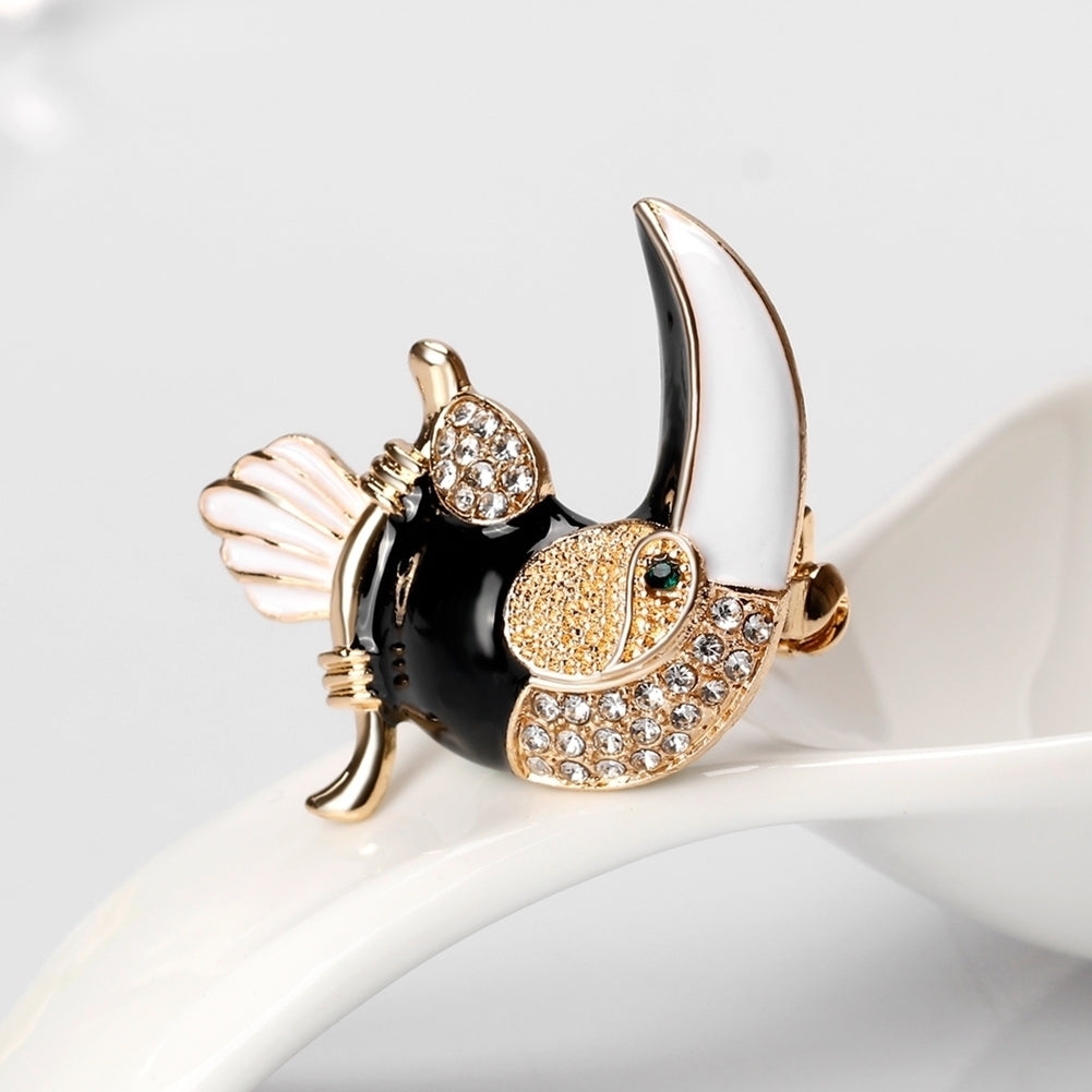 Elegant Colorful Cartoon Parrot Shiny Rhinestone Animal Women Gift Brooch Pin Image 4