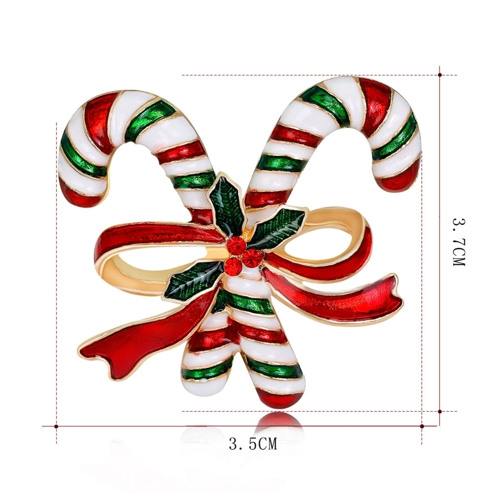 Christmas Gift Double Cane Bowknot Brooch Pin Women Breastpin Scarf Accessory Image 11