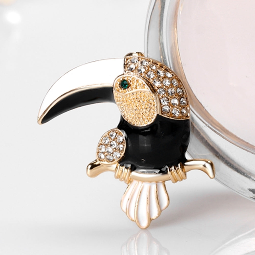 Elegant Colorful Cartoon Parrot Shiny Rhinestone Animal Women Gift Brooch Pin Image 7