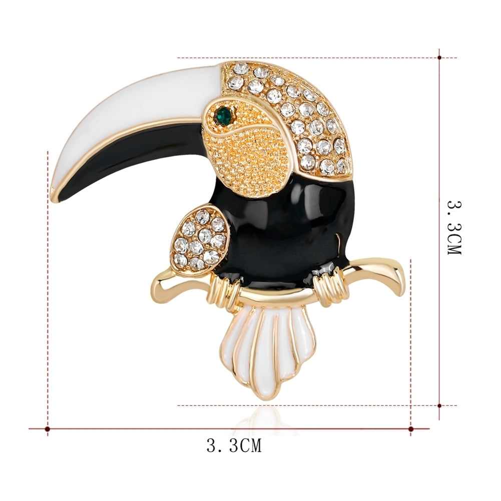 Elegant Colorful Cartoon Parrot Shiny Rhinestone Animal Women Gift Brooch Pin Image 12