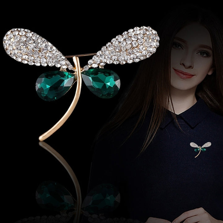 Lovely Women Dragonfly Rhinestone Brooch Pin Breastpin Jewelry Scarf Accessory Image 2