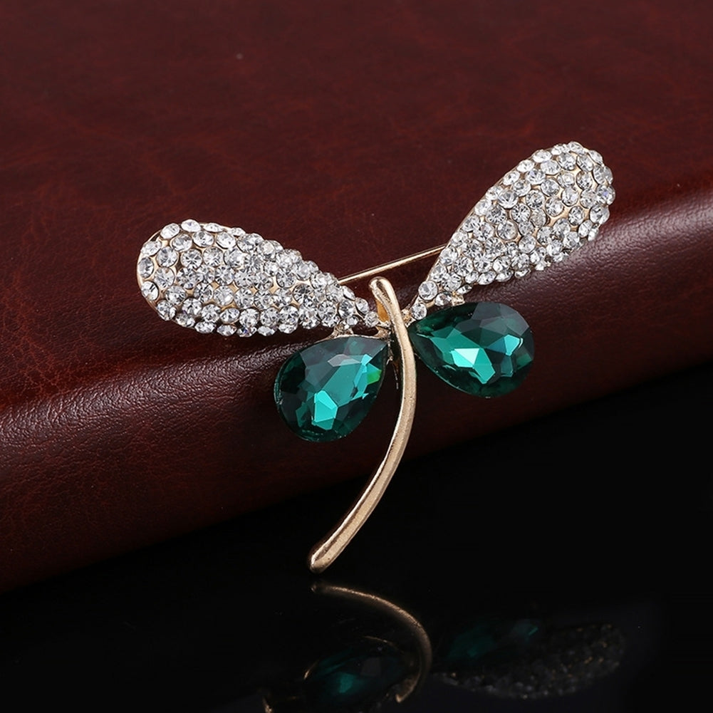 Lovely Women Dragonfly Rhinestone Brooch Pin Breastpin Jewelry Scarf Accessory Image 3