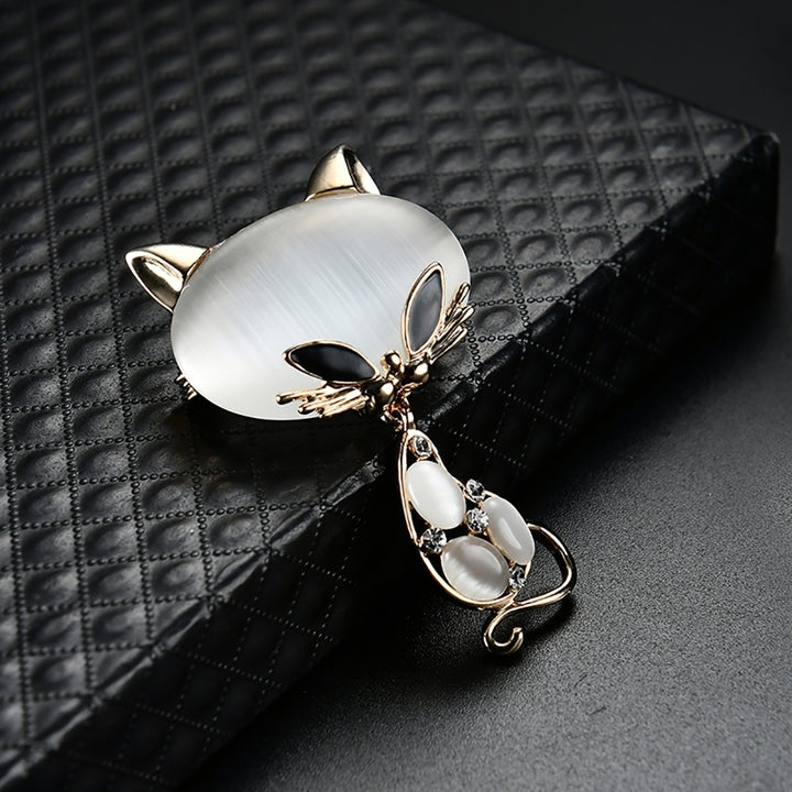 Women Cute Cat Fox Shiny Rhinestones Brooch Pin Badge Coat Dress Decor Jewelry Image 12