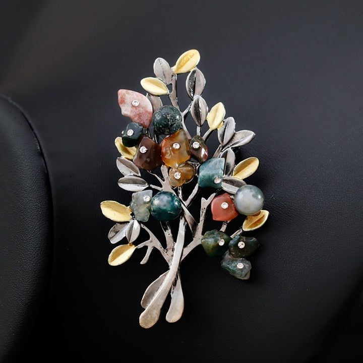 Colorful Leaves Rhinestone Brooch Pin Shirt Decor Women Jewelry Party Gift Image 8