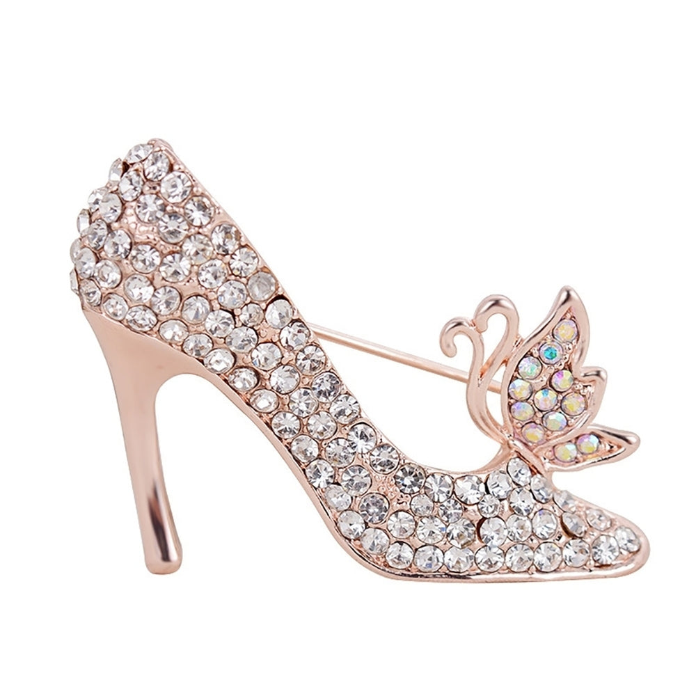 Fashion Women Rhinestone High Heels Brooch Pins Badge Jewelry Accessories Gifts Image 2