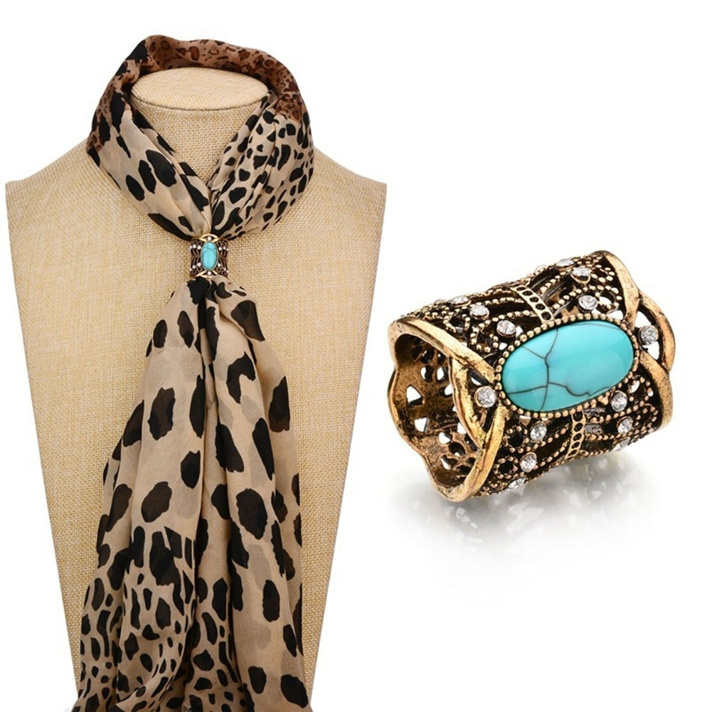 Artificial Turquoise Rhinestones Scarves Buckle Shawl Clips Accessories Jewelry Image 1