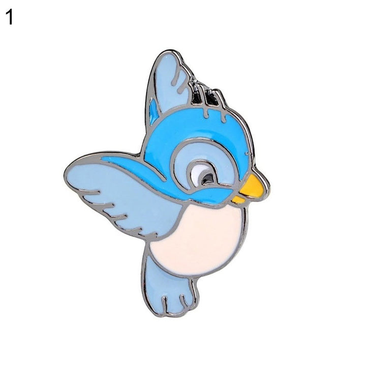 Cartoon Cute Blue Flying Bird Brooch Pin Animal Clothing Badge Bag Accessory Image 4