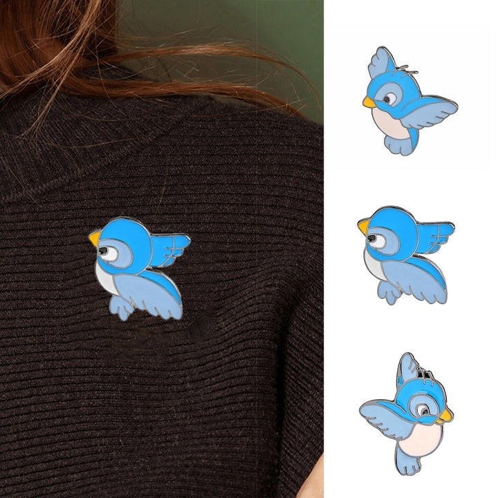 Cartoon Cute Blue Flying Bird Brooch Pin Animal Clothing Badge Bag Accessory Image 4