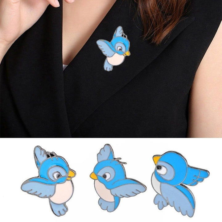 Cartoon Cute Blue Flying Bird Brooch Pin Animal Clothing Badge Bag Accessory Image 7