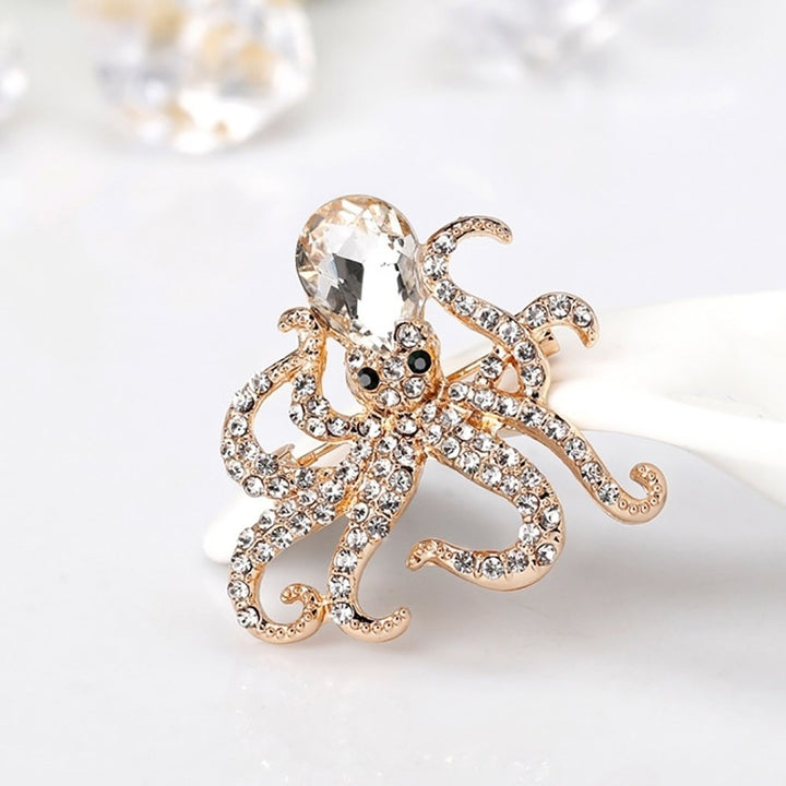 Women Fashion Rhinestones Octopus Brooch Pins Badge Coat Dress Decor Jewelry Image 7