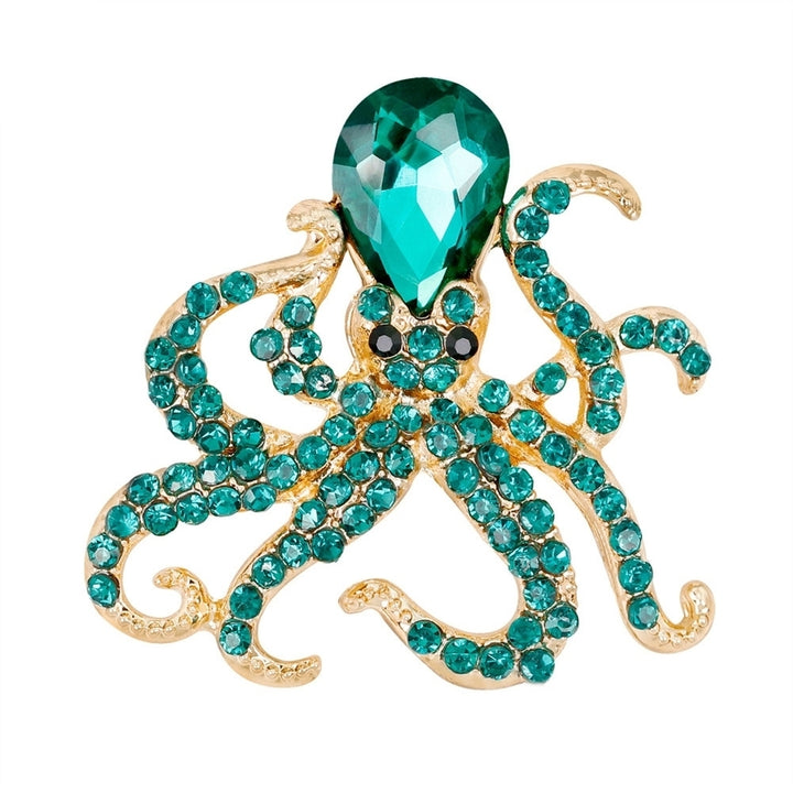 Women Fashion Rhinestones Octopus Brooch Pins Badge Coat Dress Decor Jewelry Image 10