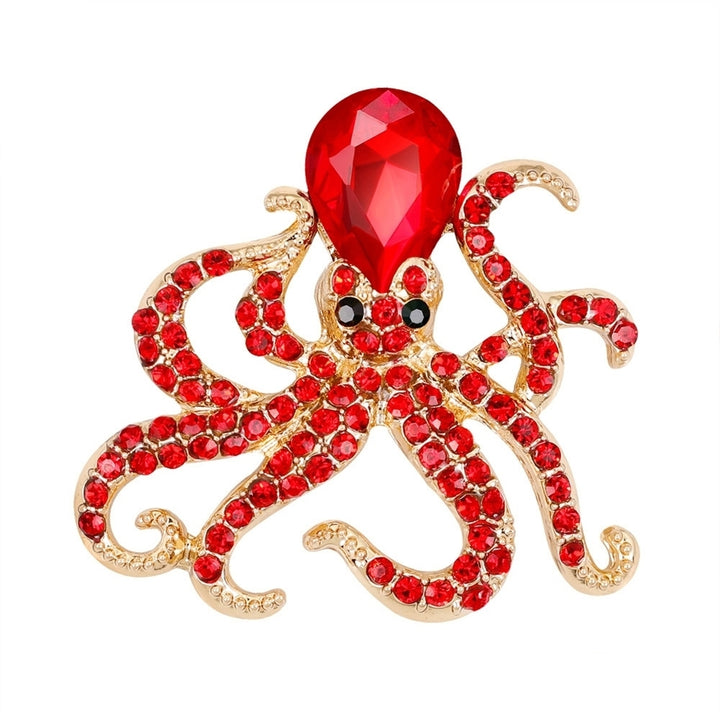 Women Fashion Rhinestones Octopus Brooch Pins Badge Coat Dress Decor Jewelry Image 11