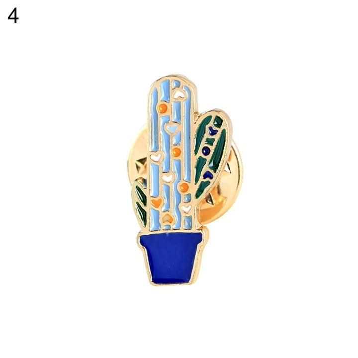 Fashion Cactus Potted Plant Enamel Women Shirt Suit Brooch Collar Pin Emblem Image 2