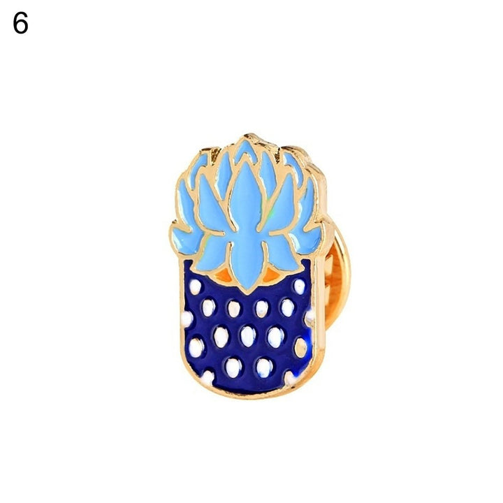 Fashion Cactus Potted Plant Enamel Women Shirt Suit Brooch Collar Pin Emblem Image 3