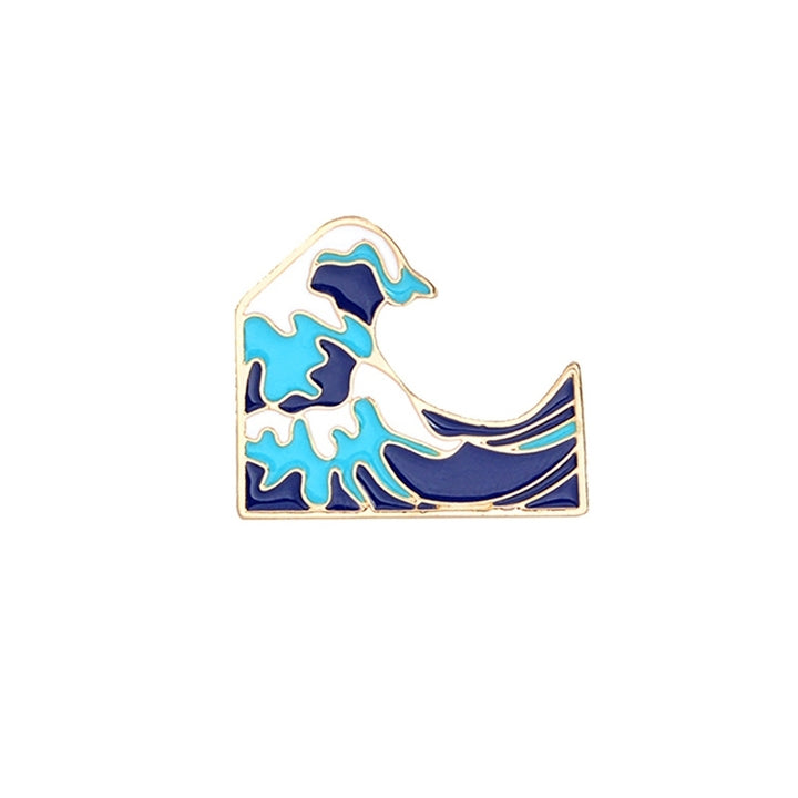 Cute Cartoon Ocean Wave Iceberg Brooch Pin Button Jacket Bag Badge Jewelry Gift Image 6