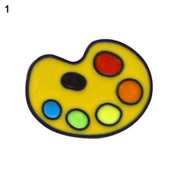 Fashion Unisex Palette Brush Paint Tube Brooch Pin Kids Bag Hat Accessory Badge Image 3