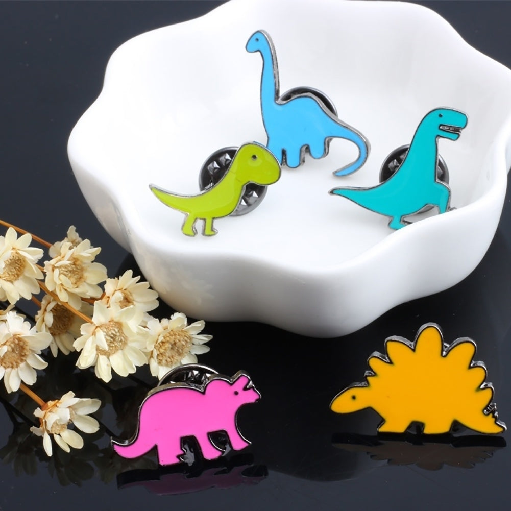 Unisex Cute Cartoon Dinosaur Animal Brooch Pin Badge Jewelry Clothes Decoration Image 4