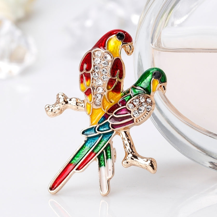 Parrot Animal Rhinestone Brooch Pin Fashion Jewelry Women Party Decor Gift Image 1