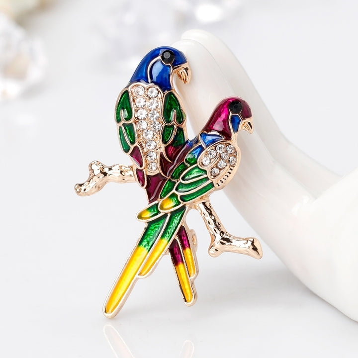 Parrot Animal Rhinestone Brooch Pin Fashion Jewelry Women Party Decor Gift Image 2