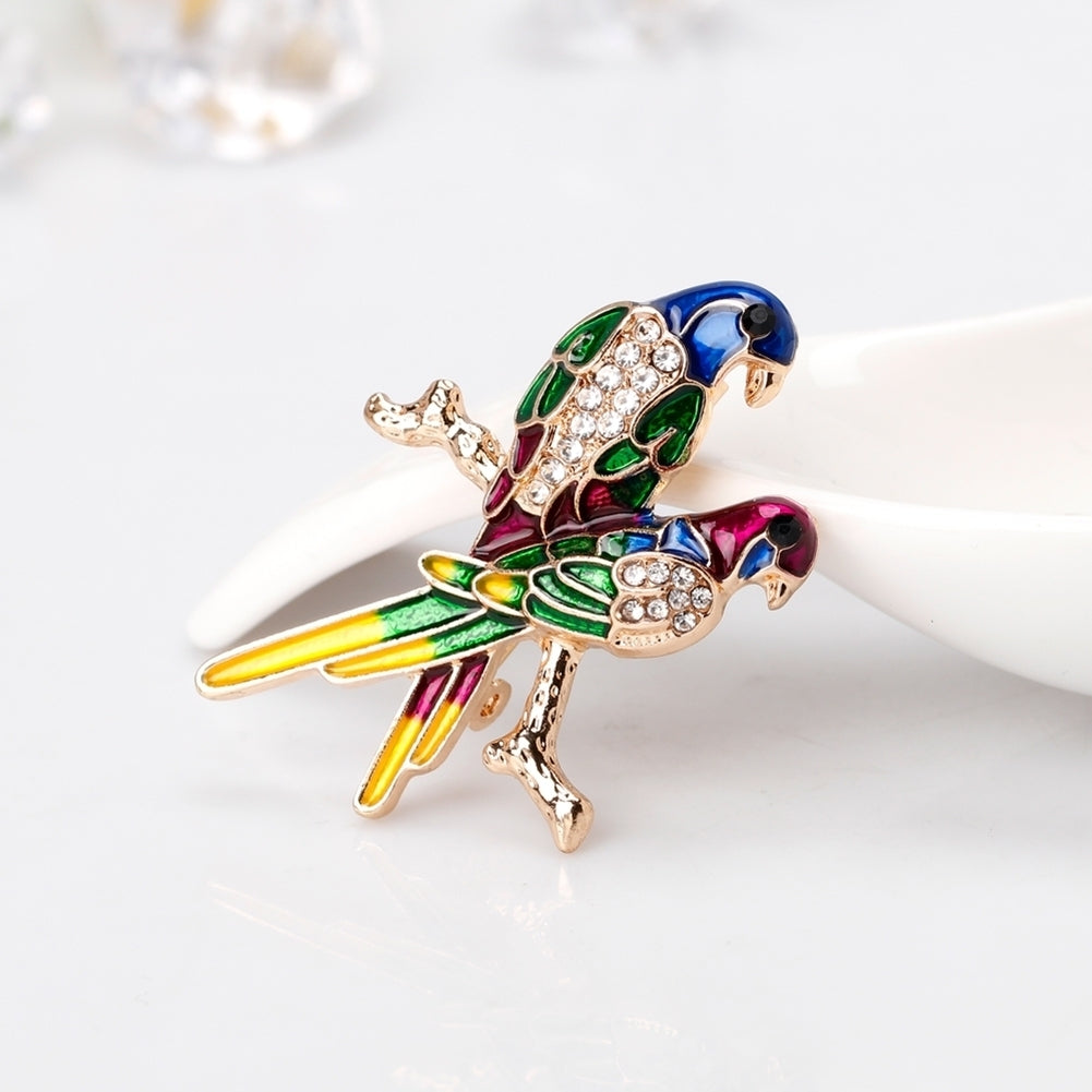 Parrot Animal Rhinestone Brooch Pin Fashion Jewelry Women Party Decor Gift Image 6