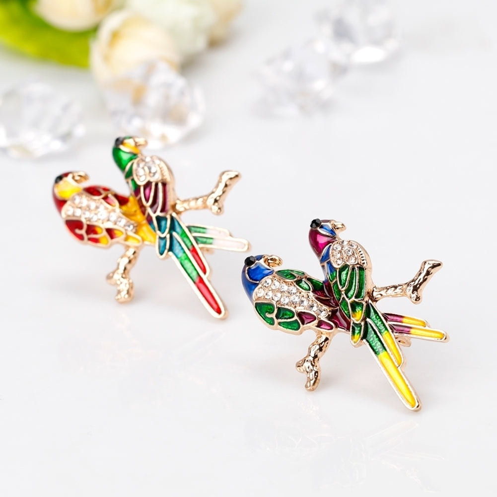 Parrot Animal Rhinestone Brooch Pin Fashion Jewelry Women Party Decor Gift Image 7