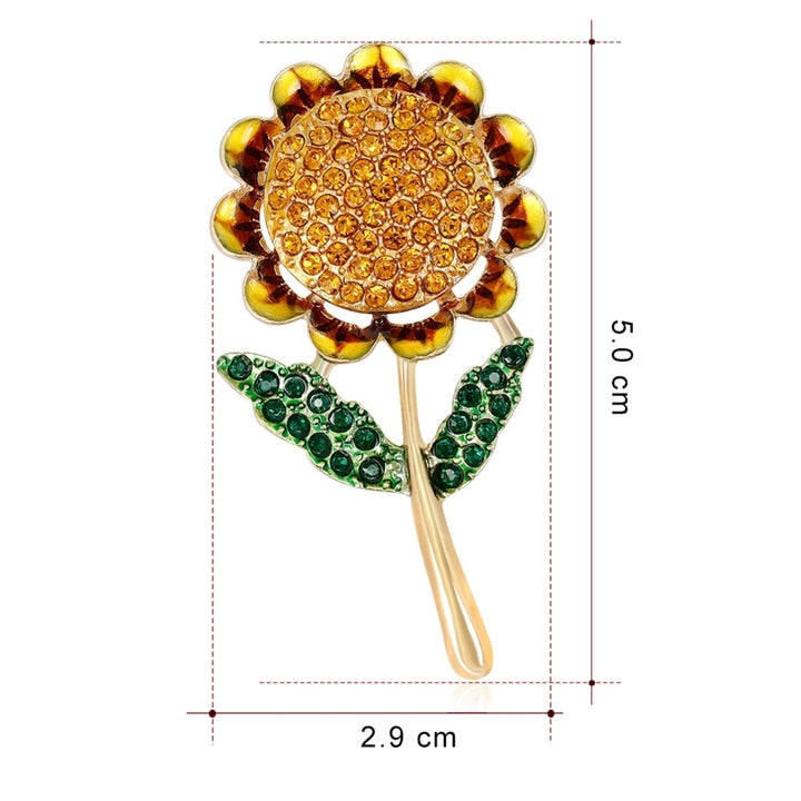 Fashion Shiny Rhinestone Sunflower Enamel Women Collar Brooch Pin Jewelry Gift Image 9