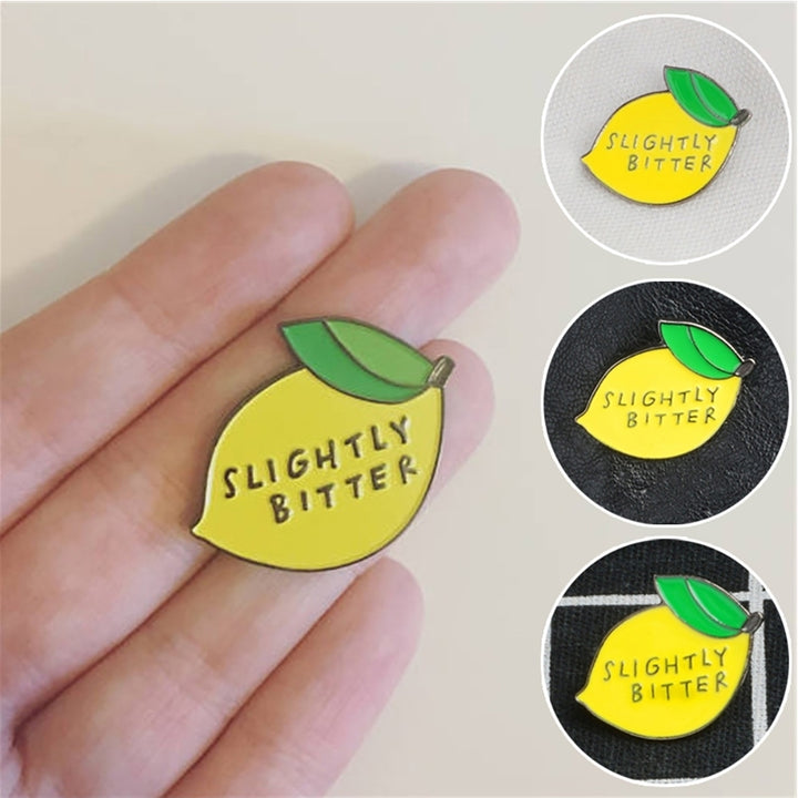 Cute Slightly Bitter Lemon Enamel Brooch Pin Backpack Hat Bag Accessory Badge Image 1