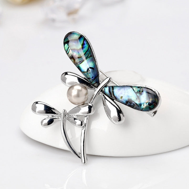 Elegant Dragonfly Faux Pearl Women Party Jewelry Shirt Brooch Pin Dress Decor Image 4