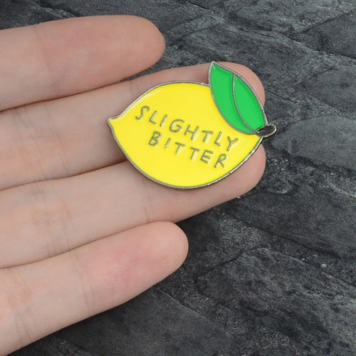 Cute Slightly Bitter Lemon Enamel Brooch Pin Backpack Hat Bag Accessory Badge Image 4