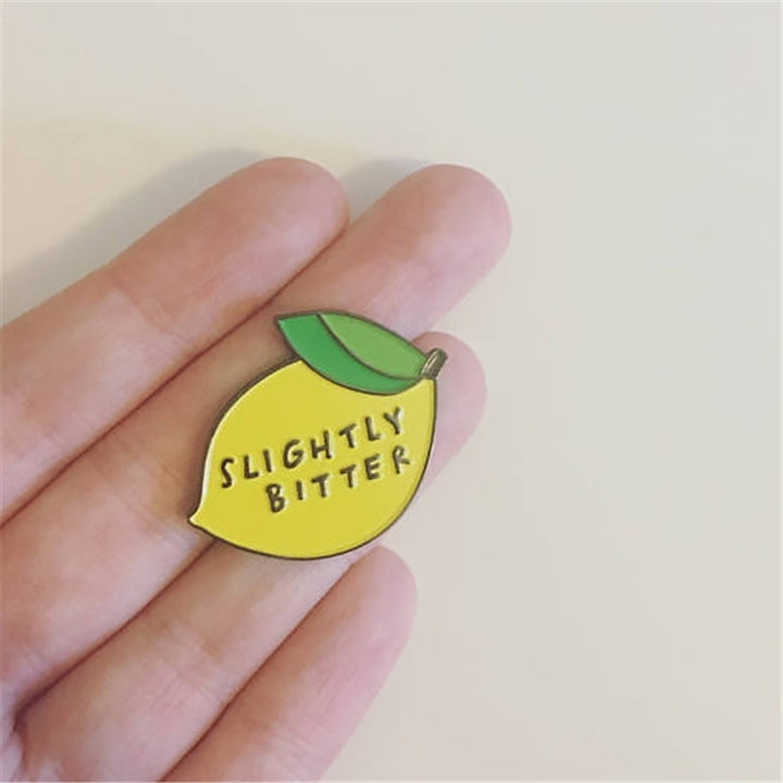 Cute Slightly Bitter Lemon Enamel Brooch Pin Backpack Hat Bag Accessory Badge Image 4