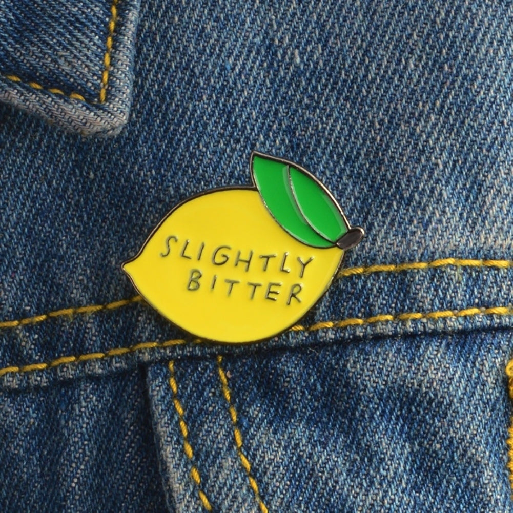 Cute Slightly Bitter Lemon Enamel Brooch Pin Backpack Hat Bag Accessory Badge Image 6