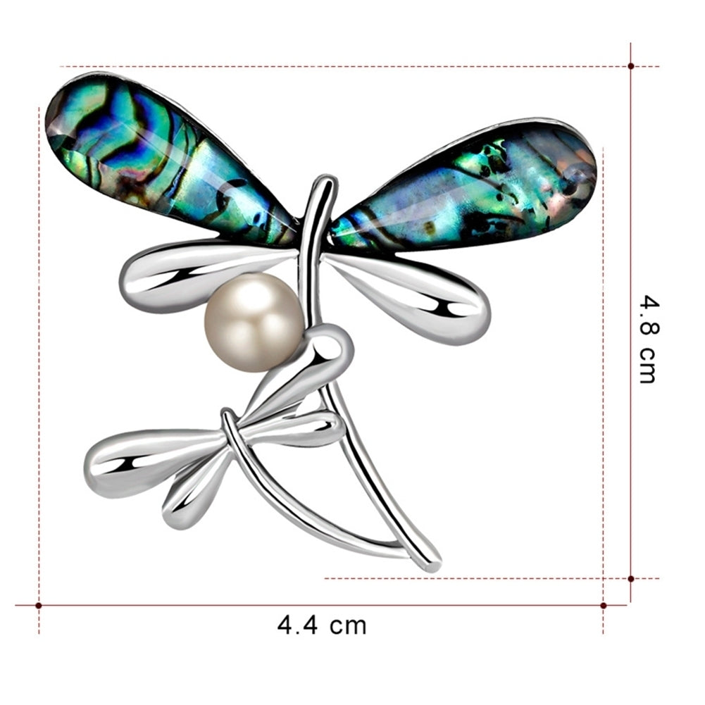 Elegant Dragonfly Faux Pearl Women Party Jewelry Shirt Brooch Pin Dress Decor Image 9