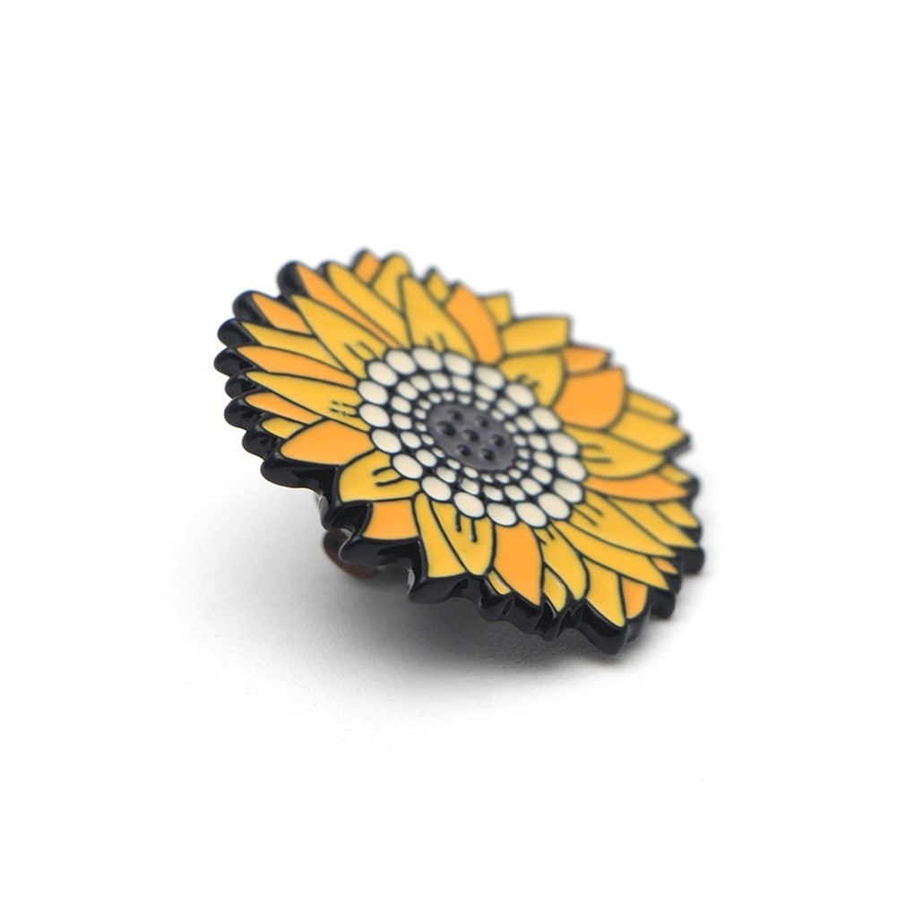 Fashion Unisex Sunflower Brooch Pin Badge Enamel Backpack Bag Jeans Decoration Image 7